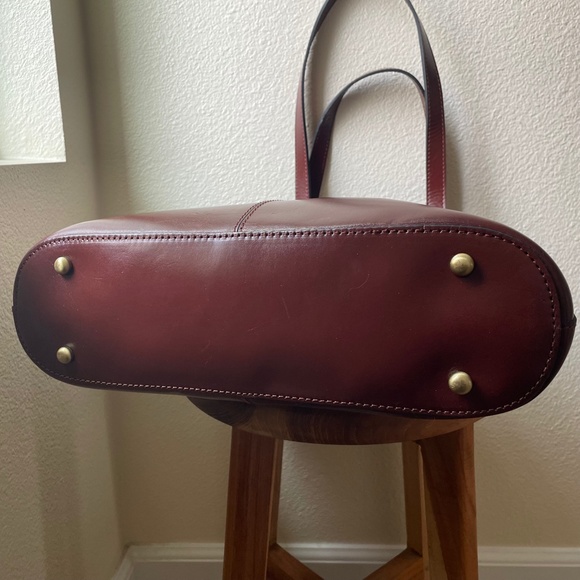 Patricia Nash Tote Bag NEW Braden Tote Color Block Leather Brown Green - Picture 5 of 12